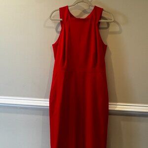 J Crew Tall Cutout Dress in Italian Stretch Wool 10 Tall Electric Red B4509 NWT